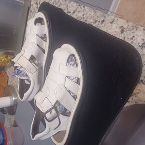 Brother White Sandals Strappy Flat Sole